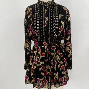 Dodo Bar Or Loren Black and Gold Brocade mini dress